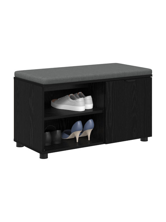 Entry Furniture with Bench Black Beech 80x38x46cm