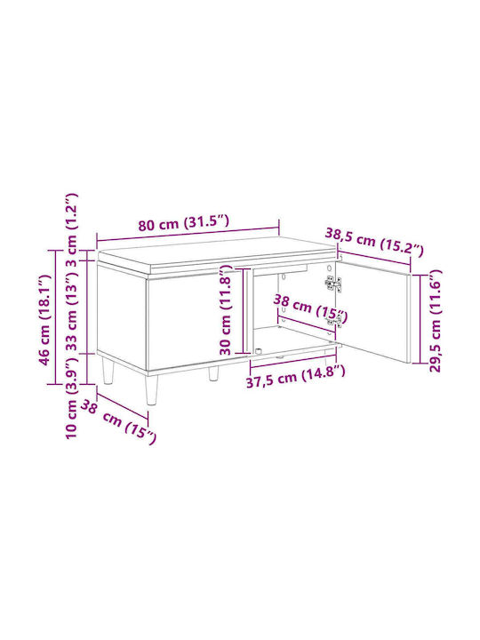 Mobilier de Intrare cu Bancă Artisan Oak 60x38x46cm