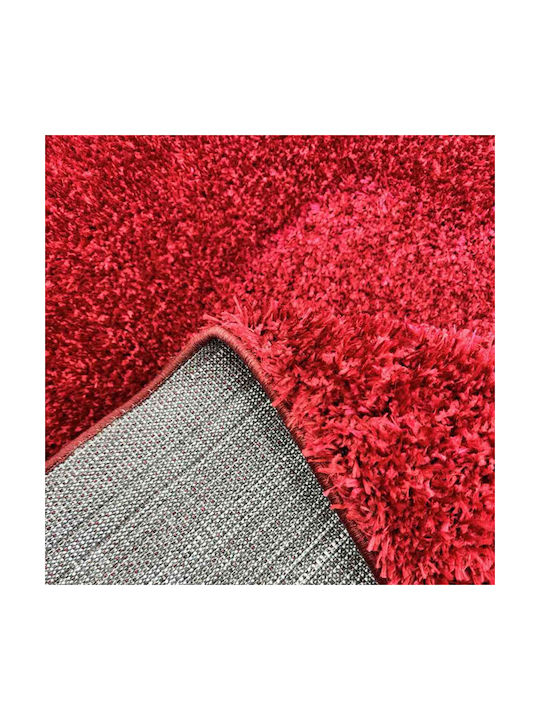 SpitiBazaar Χαλί Ορθογώνιο Γούνινο Κόκκινο 130x190cm