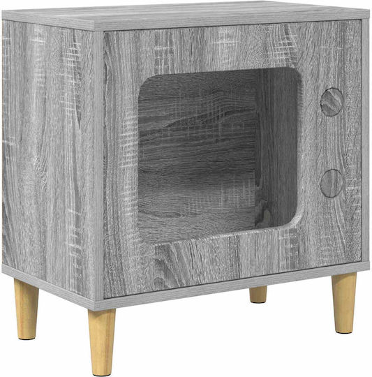 Vidaxl Σπίτι Γάτας Γκρίζο Σονομα 51 X 30 X 52 Εκ Επεξεργασμένο Ξύλο