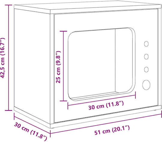 Vidaxl Cat House Glossy White 51 x 30 x 42 cm Engineered Wood