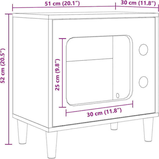 Vidaxl Casă Pentru Pisici Stejar Afumat 51 X 30 X 52 Cm Lemn Prelucrat