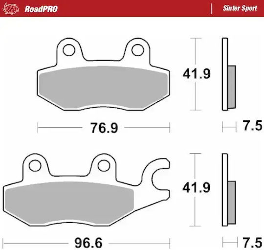 Moto-master Metallic Motorcycle Brake Pads 413705 1 Set 1 Caliper