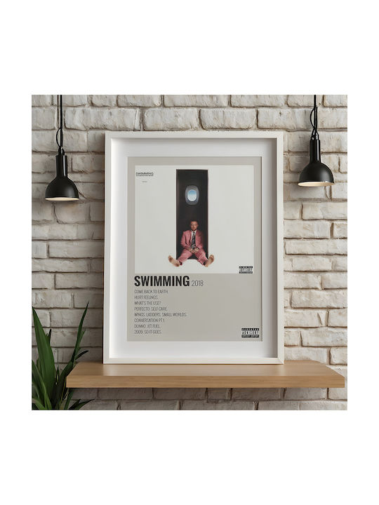 Music Poster Swimming Mac Miller Ms459 21cm X 30cm Black Wooden Frame