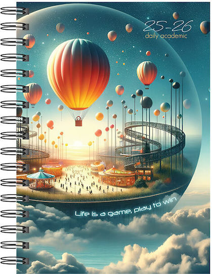 Matalon Ημερήσια Ακαδημαϊκή Ατζέντα Luna Park 2025/26 Σπιράλ 14x21εκ. A