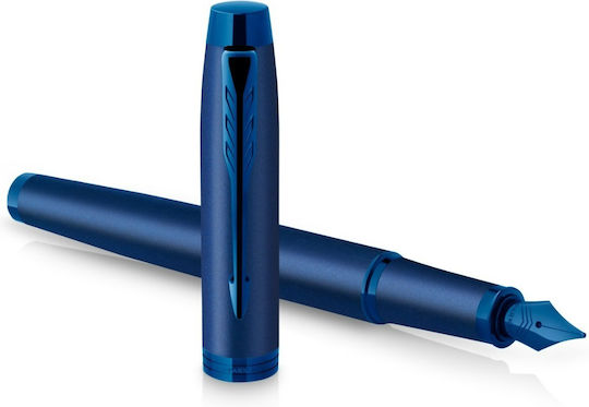 Parker IM Monochrome Piesă de Schimb pentru Vârf de Peniță Medium 1mm Albastru din Alamă cu 1 Vârfuri de Schimb