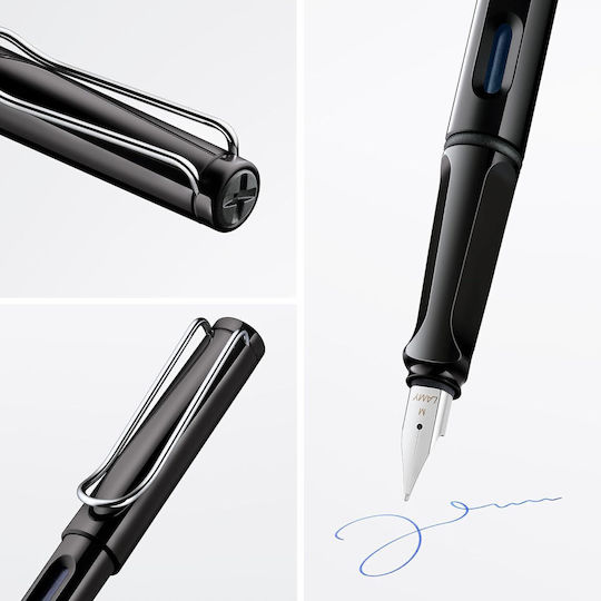Lamy Safari Set Füllfederhalter Fein Schwarze aus Kunststoff mit Schwarzer Tintenfarbe