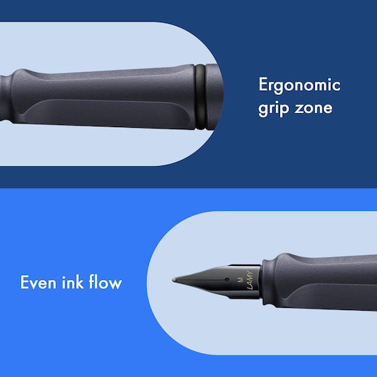 Lamy Safari Fountain Pen Medium Grey Plastic with Black Ink