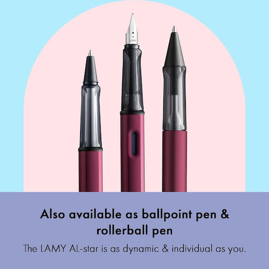 Lamy AL-star Writing Pen Medium Purple made of Aluminum with Blue Ink