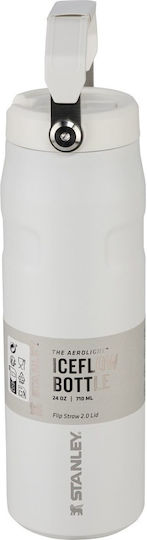 Stanley IceFlow Bottle Flip Bottle Thermos Plastic BPA Free 700ml White with Straw