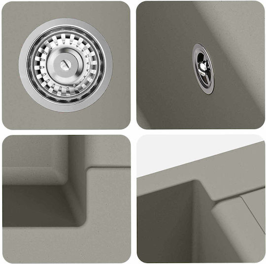 vidaXL 42028397 Ένθετος από Συνθετικό Γρανίτη Μ62xΠ50cm Γκρι