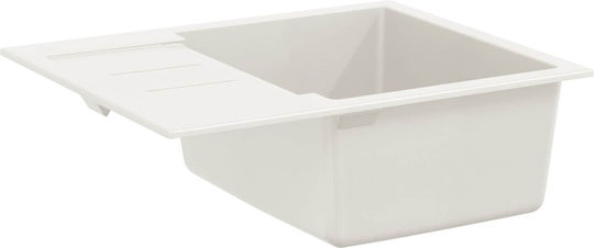 vidaXL Chiuvetă Bucătărie Drop-In Din Granit Lichid M62xL50cm Albă