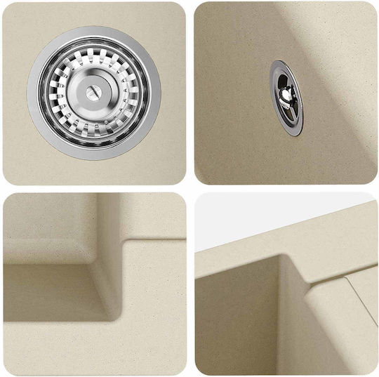 vidaXL 42028398 Ένθετος από Συνθετικό Γρανίτη Μ62xΠ50cm Μπεζ