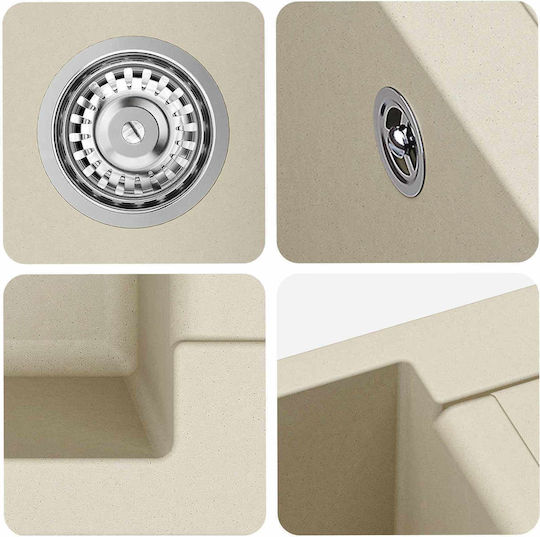 vidaXL 42028402 Ένθετος από Συνθετικό Γρανίτη Μ78xΠ50cm Μπεζ