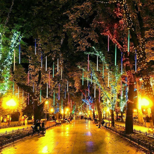 Luminite LED de 3 m, RGB, Solare, Tip Meteorit, 8 Bucăți