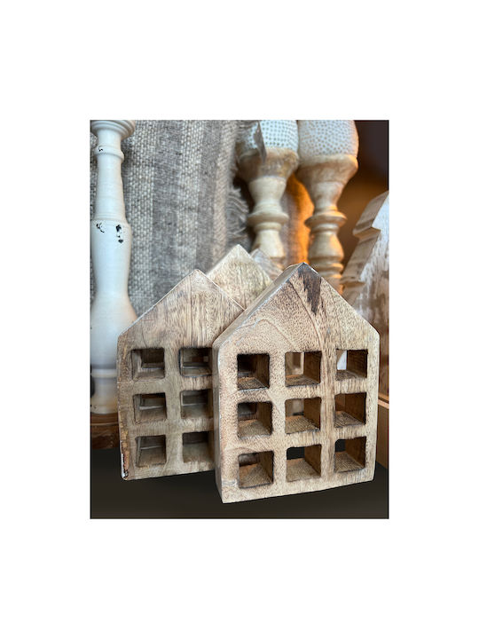 Muse Deco Home Wooden Mango Natural White 12x2.5xh18cm 6 Pieces