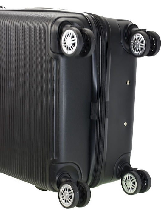Bartuggi Medium Hard Travel Suitcase Black with 4 Wheels Height 65cm