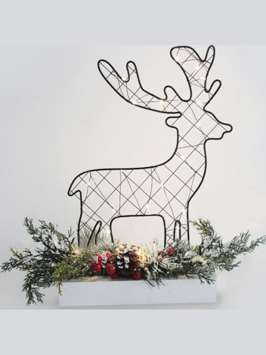 Aca Illuminated Christmas Metal Figure Reindeer Black Height 30cm Reindeer