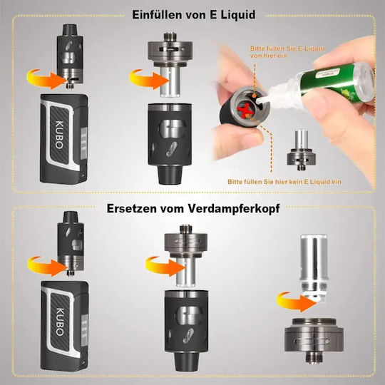 Electronic Cigarette Kubo Lz80w # 80 W Mod Kit 2000 Mah Box Mod 2000mAh 80W Μαύρο
