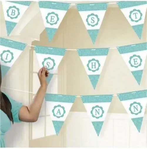Personalized Party Banner Amscan 344474 2-80 Latin Letters 144 Pieces Blue