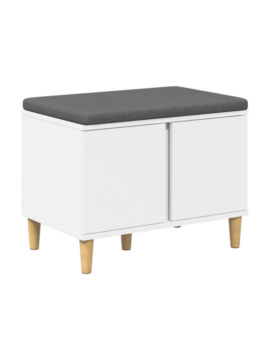 Mobilier de Intrare cu Bancă Alb 60x38x46cm