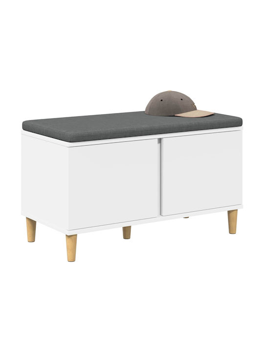 Mobilier de Intrare cu Bancă Alb 60x38x46cm