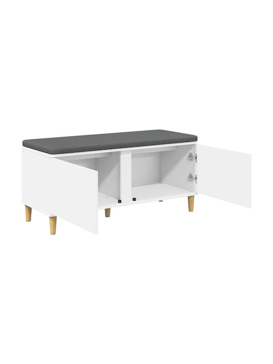Mobilier de Intrare cu Bancă Alb 60x38x46cm