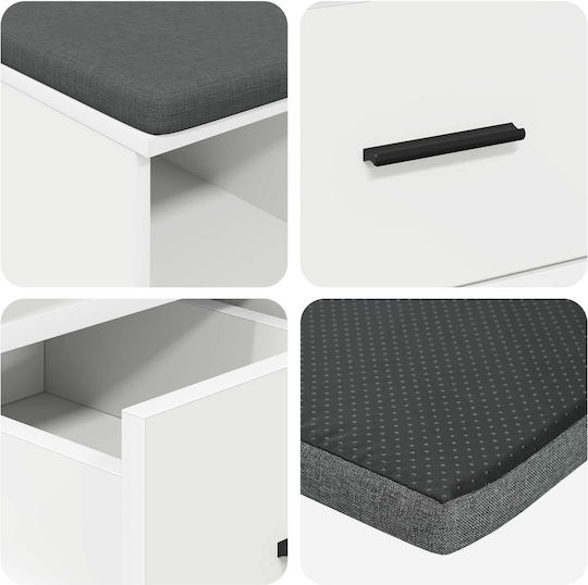 Mobilier de Intrare cu Bancă Alb 60x38x46cm Mobilier de Intrare cu Bancă Alb 60x38x46cm