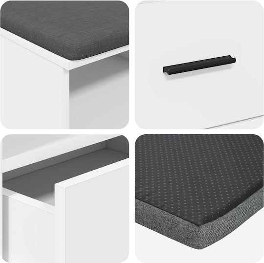 Mobilier de Intrare cu Bancă Alb 100x38x46cm Mobilier de Intrare cu Bancă Alb 100x38x46cm