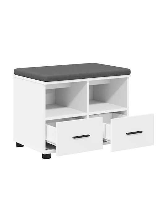 Mobilier de Intrare cu Bancă Alb 60x38x46cm