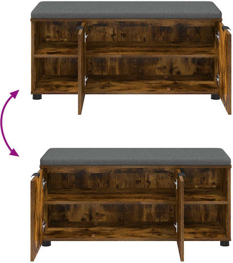 Eingangsmöbel mit Bank Smoked Oak 100x38x46cm