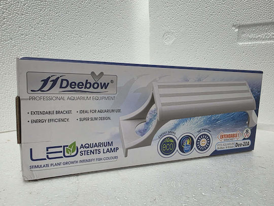 Deebow Λάμπα Led για Φωτισμό Ενυδρείου με Μαύρο Φως 8W