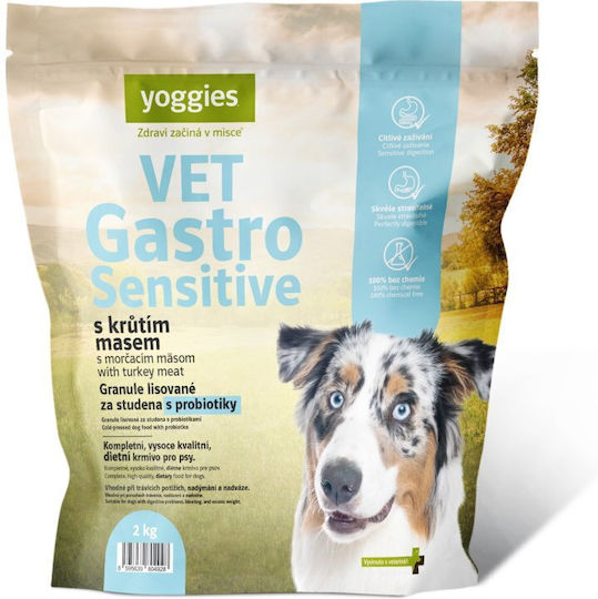 Dry Dog Food Vet Gastro Sensitive Turkey & Probiotics Cold Pressed Yoggies Normal 2 Kg