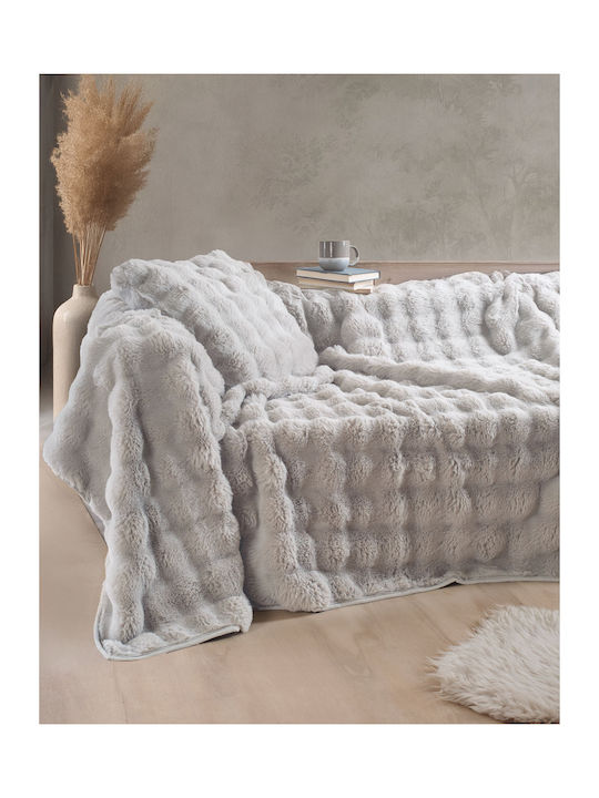 Rythmos Rabbit Sofa Throw Fur 180x240cm Gray