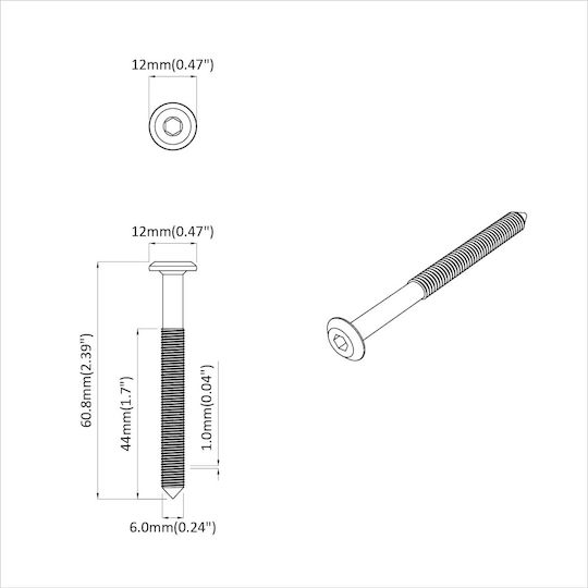 vidaXL Βίδα Εξάγωνη Μεταλλική με Μήκος 6mm 1600τμχ 18kg