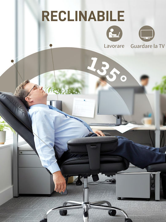 HomCom HomCom Bürostuhl Mit Einstellbaren Armen Schwarz Pu Leder