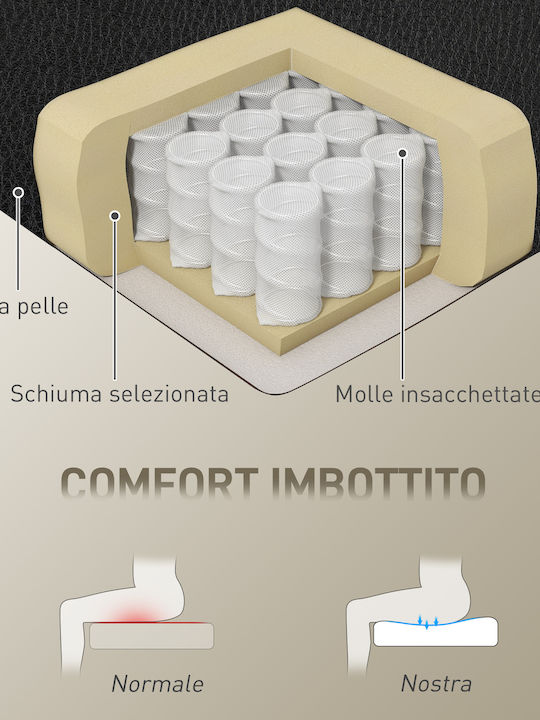 HomCom HomCom Bürostuhl Mit Einstellbaren Armen Schwarz Pu Leder