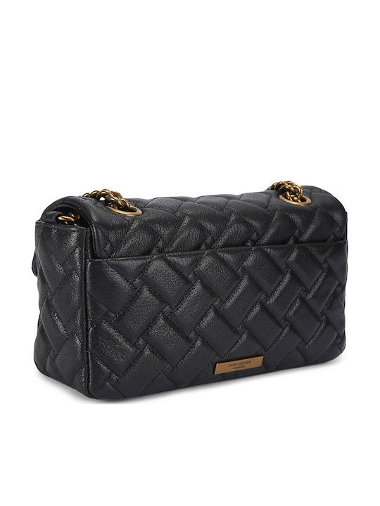 Leder Damentasche Schultertasche Schwarz