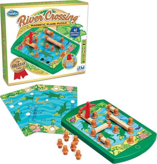 Настолна игра River Crossing Magnetic Plank за 1+ играчи 8+ години (EN) Think Fun