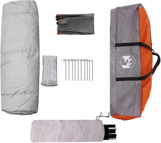 vidaXL Summer Camping Tent Grey with Double Cloth for 3 People 205x205x143cm