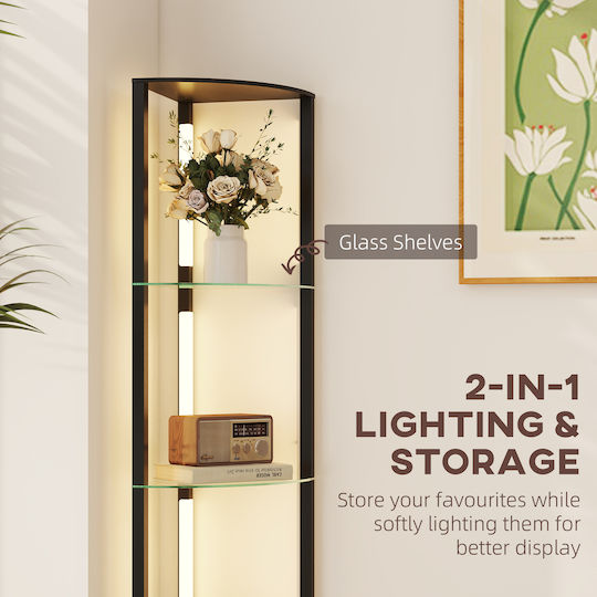 HomCom LED Φωτιστικό Δαπέδου Υ162εκ. Μαύρο HomCom LED Φωτιστικό Δαπέδου Υ162εκ. Μαύρο