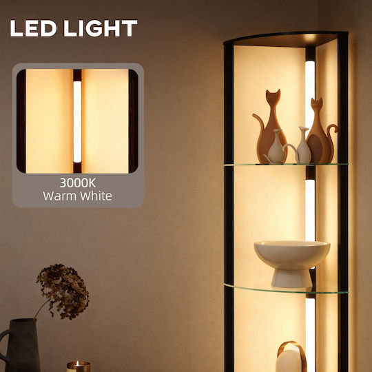 HomCom LED Φωτιστικό Δαπέδου Υ162εκ. Μαύρο
