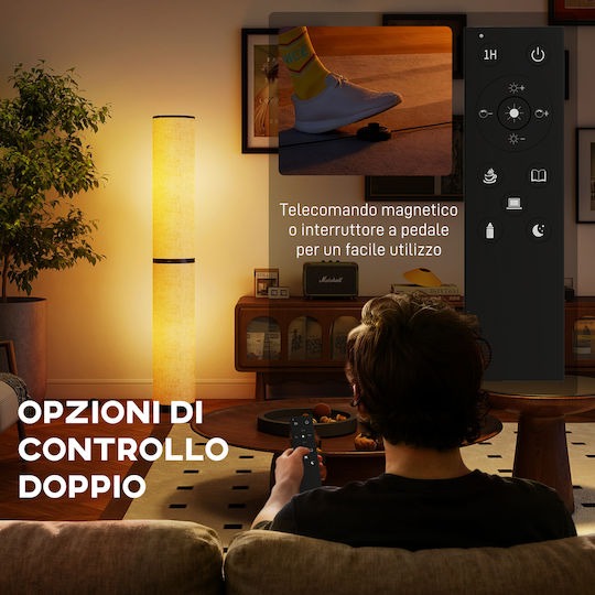 HomCom LED Φωτιστικό Δαπέδου Υ135xΜ20εκ. 2800lm Μπεζ