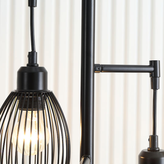 HomCom Floor Lamp H170.5xW30cm. with Socket for Bulb E27 Black