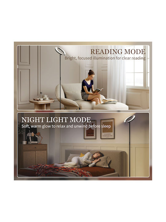 HomCom LED Floor Lamp with Warm White Light 3100lm Black