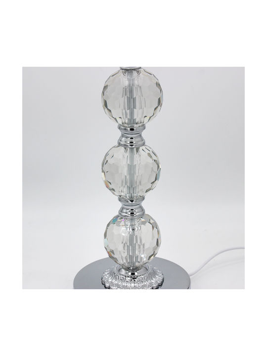 Keskor Metal Table Lamp for Socket E27 with Silver Shade and Base