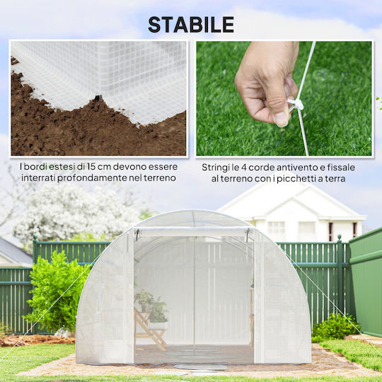 Outsunny 84H-540V00WT Θερμοκήπιο Τούνελ 3.96x3x2m