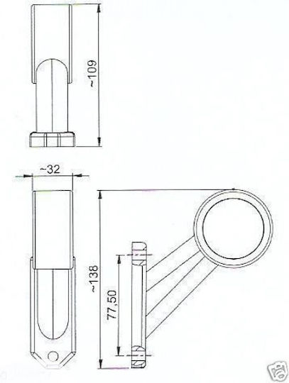 Led Къса Светлина За Странична Позиция Червено Бяло 12v 24v Тип Рог Дясна Horpol