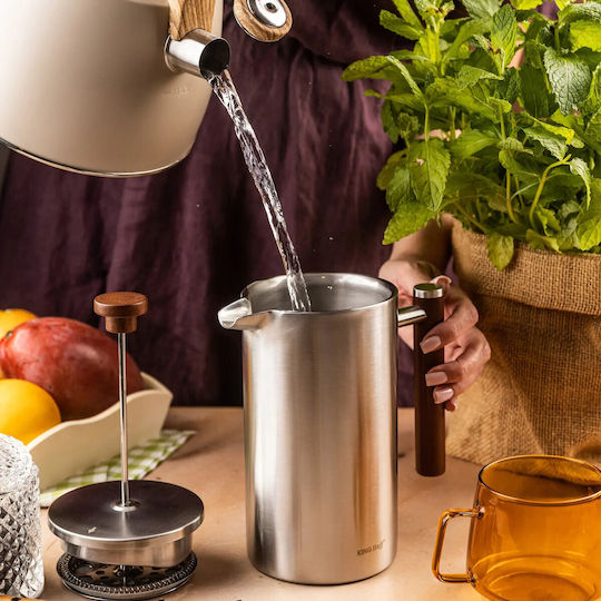 KING Hoff Manual Filter Coffee Maker Stainless Steel Silver 1lt