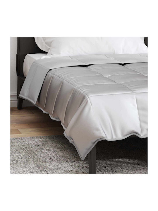 vidaXL Duvet Cover Single 155x220 Silver